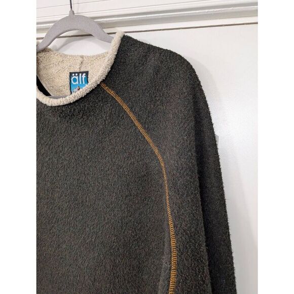 Kuhl Alf‎ Alpaca fleece Sweater men's XL green gray brown mock neck gorpcore - Picture 2 of 8